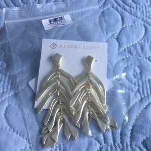 Kendra Scott Lotus Goldtone Earrings NWT